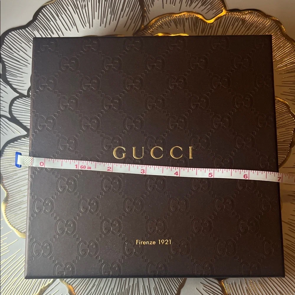 Gucci Dark Brown Belt Box with Gold Accents